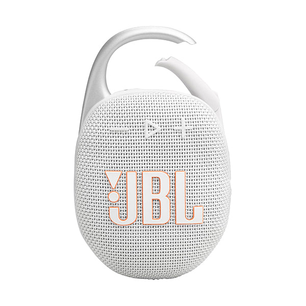 JBL Audio White / Brand New JBL Clip 5 - Ultra-Portable, Waterproof & Dustproof Bluetooth Speaker, Big Pro Sound with Punchy Bass, Integrated Carabiner, Up to 12 Hours of Play, Made in Part with Recycled Materials