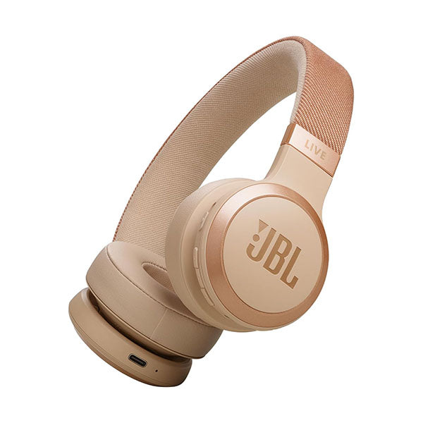 JBL Audio Beige / Brand New JBL, Live 670NC, Wireless On-Ear Headphones with Adaptive Noise Cancelling with Smart Ambient, Up to 65H Battery Life with Speed Charge, Lightweight, Comfortable and Foldable Design