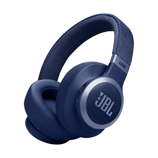 JBL Audio Navy / Brand New JBL, Live 770NC, Wireless Over-Ear Headphones with True Adaptive Noise Cancelling with Smart Ambient, Up to 65 Hours of Battery Life, Comfort-fit Fabric Headband & Carrying Pouch