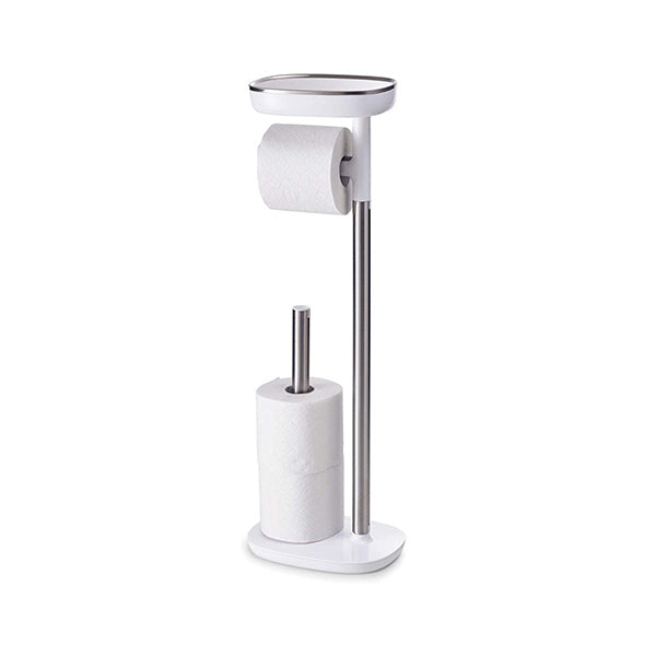 Joseph Joseph Bathroom Accessories Stainless Steel / Brand New Joseph Joseph, 70518, EasyStore Butler Toilet Paper Holder Stand and Spare Roll Storage with Shelf and Drawer