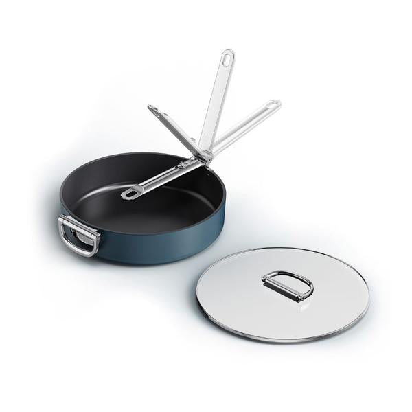 Joseph Joseph Kitchen & Dining Joseph Joseph, Space Folding Handle Ceramic Non-stick 28cm Blue Saute Pan & Lid, 45044