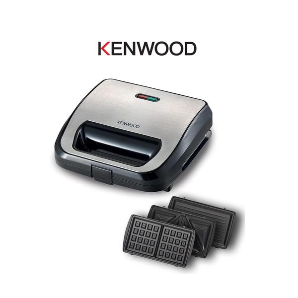Kenwood Kitchen & Dining Kenwood 3-in-1 Sandwich Maker, Waffle Maker & Grill with 3 Sets of Non Stick Multifunctional Plates for Grilling, Toasted Sandwiches and Waffles SMM02.000SI