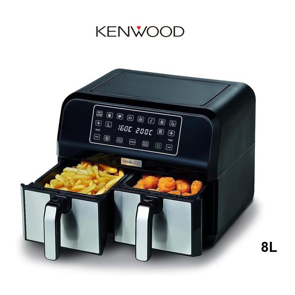 Kenwood Kitchen & Dining KENWOOD Digital Twin Air Fryer 1.7KG +1.7KG 4L+ 4L XXXL Capacity with DualZone Technology & Dual Frying Baskets for Frying, Grilling, Broiling, Roasting, Baking, Toasting & Reheating HFM75.000MB Black