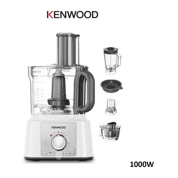 Kenwood Kitchen & Dining Kenwood Food Processor 1000W Multi-Functional With 3 Stainless Steel Disks, Blender, Grinder Mill, Juicer Extractror, Whisk, Dough Maker, CitrUS Juicer Fdp65.750Wh White