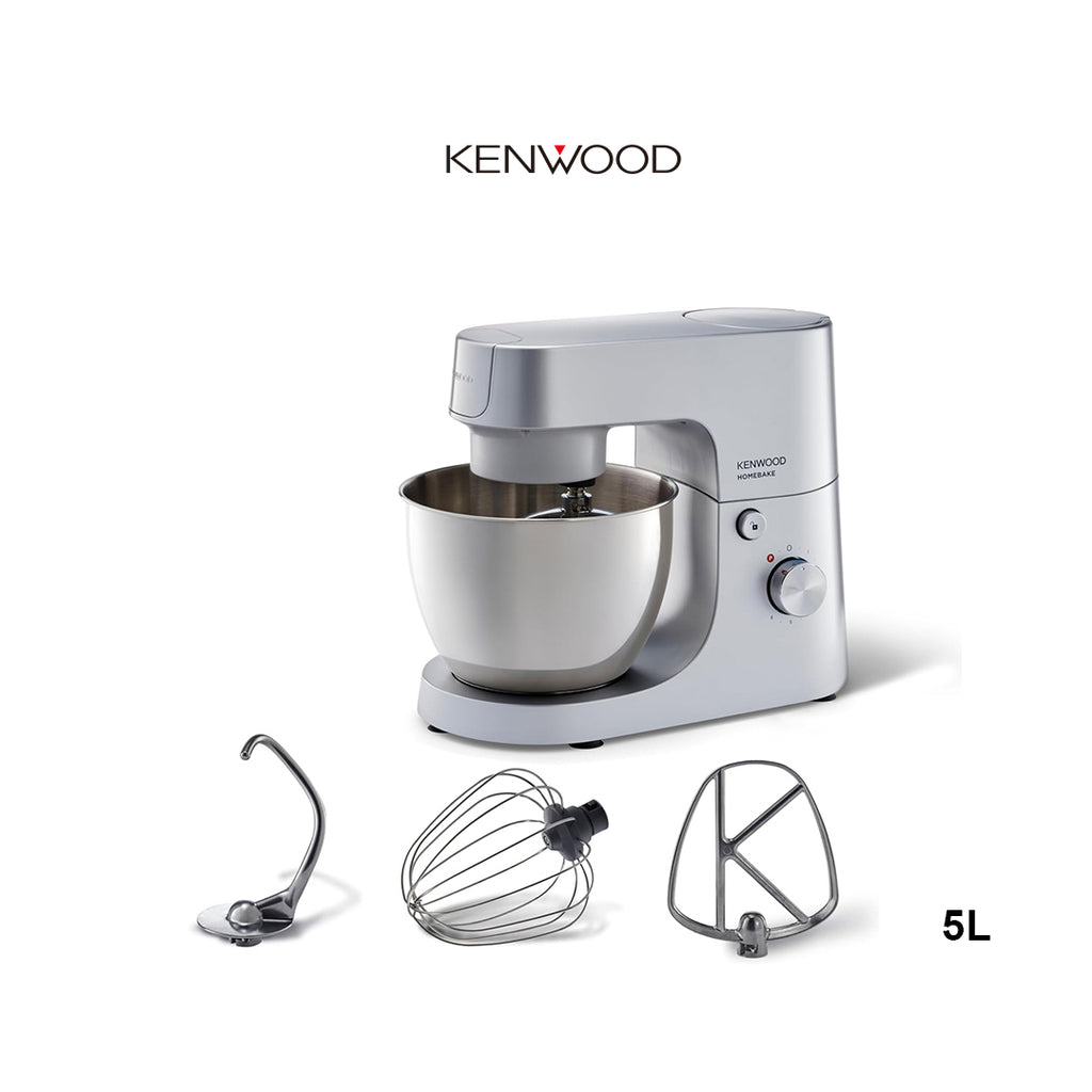 Kenwood Kitchen & Dining Kenwood Stand Mixer Homebake Kitchen Machine 1400W with Blender, 5L Stainless Steel Bowl, K-Beater, Whisk, Dough Hook, Splash Guard