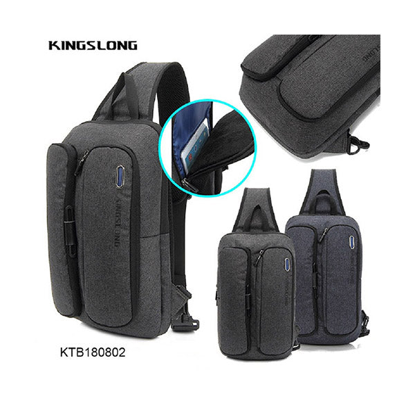 Kingslong Handbags & Wallets & Cases Black Grey / Brand New Kingslong Case Multi Compartments with Shoulder Strap Fits up to 11 Inches - KTB180802