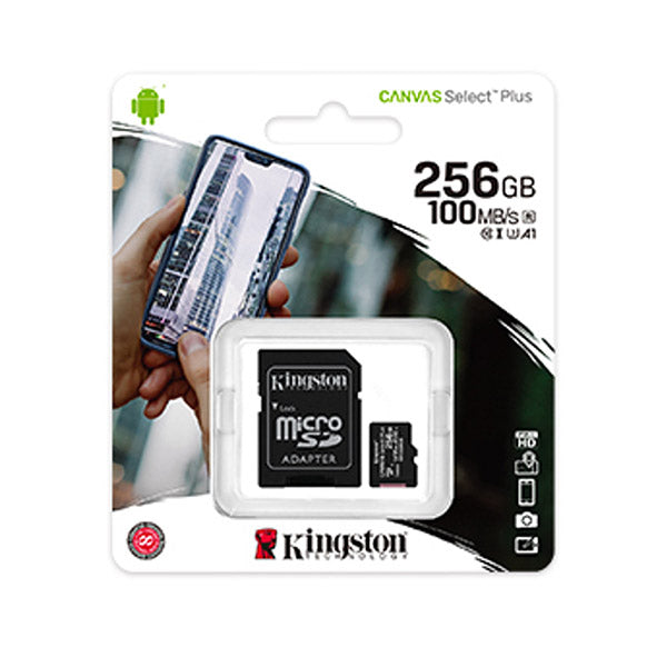 Kingston Electronics Accessories Black / Brand New Kingston, 256GB Micro SD Class 10 - SDCS2/256GB