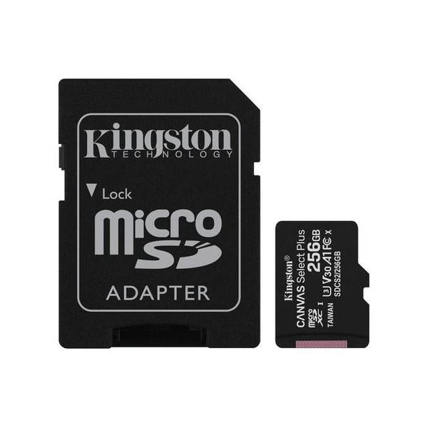 Kingston Electronics Accessories Brand New Kingston 256GB micSDXC Canvas Select Plus 100R A1 C10 Card + ADP, SDCS2/256GB, with 5 Years Official Warranty
