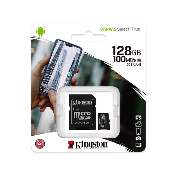 Kingston Electronics Accessories Black / Brand New Kingston Micro SD 128GB Class 10 - SDCS2/128GB