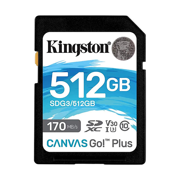 Kingston Electronics Accessories Brand New Kingston, SD Card 512GB 170MB Canvas Go Plus