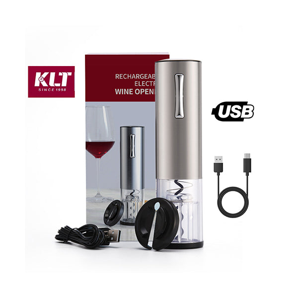 KLT Kitchen & Dining KLT Rechargeable Stainless Electric Wine Opener Set #322-22 - 13290