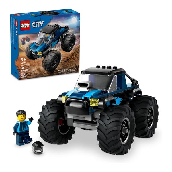 Lego Toys LEGO City Blue Monster Truck Off-Road Toy Playset with a Driver Minifigure, Imaginative Toys for Kids, Fun Gift for Boys and Girls Aged 5 Plus, Mini Monster Truck, 60402