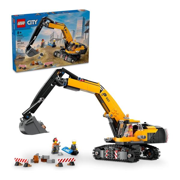 Lego Toys LEGO City Yellow Construction Excavator Toy Digger for Boys and Girls Ages 8 and Up, 3 Construction Worker Minifigures Included for Fun Pretend Play, Birthday for Kids, 60420