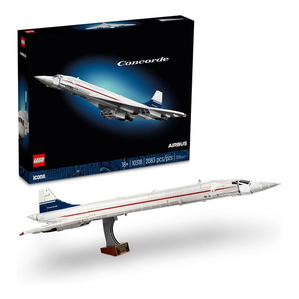 Lego Toys LEGO Icons Concorde Model Aircraft, Gift for Adults, Build a Replica Model of the World’s Most Famous Supersonic Commercial Passenger Plane with Authentic Details and Functional Pieces, 10318