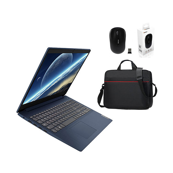 Lenovo Computers Abyss Blue / Brand New / 1 Year Lenovo IP1-82QD008PDP Core I5-1235U 8GB DDR4, 512GB NVMe, Intel Iris Xe,	15.6" FHD Display, EN/AR keyboard + Free Carrying Case + Free Wireless Mouse