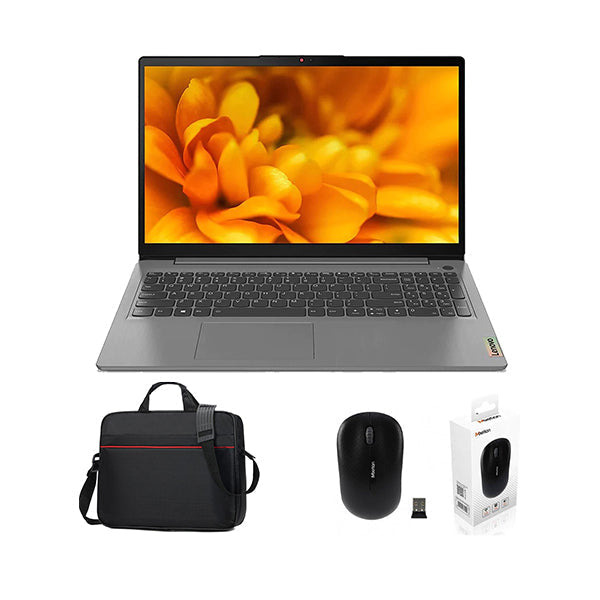 Lenovo Computers Arctic Grey / Brand New / 1 Year Lenovo IP3-82H803S0ED Core I3-1115G4 8GB DDR4, 256GB NVMe (Support HDD) Shared Graphics 15.6" FHD EN/AR keyword + Free Carrying Case + Wireless Mouse