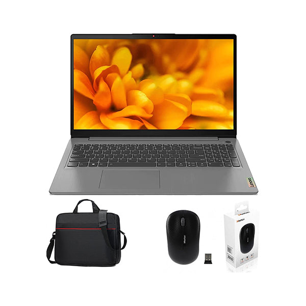 Lenovo Computers Arctic Grey / Brand New / 1 Year Lenovo IP3-82RK00TUDP Core I3-1215U 8GB DDR4, 256GB NVMe, Shared Graphics, 15.6" FHD EN/AR Keyboard + Free Carrying Case + Free Wireless Mouse