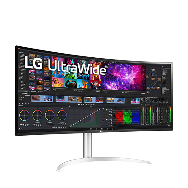 LG Video White / Brand New / 3 Years LG 40WP95C-W 40” UltraWide Curved WUHD (5120 x 2160) 5K2K Nano IPS Display, DCI-P3 98% (Typ.) with HDR10, Thunderbolt 4 with 96W PD, 3-Side Virtually Borderless Design Tilt/Height/Swivel Stand