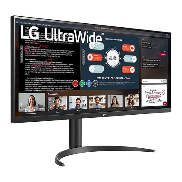 LG Video Black / Brand New / 3 Years LG UltraWide Monitor 34WP550-B, 34 inch, IPS Display, 75Hz, 5ms, 21:9, 2560 x 1080 px, sRGB95% (Typ.), HDR10, AMD FreeSync, Ergonomic Design