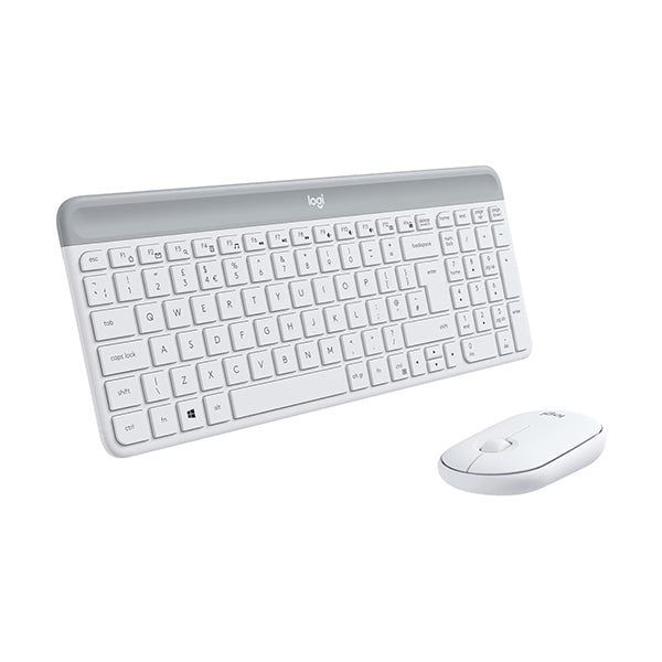 Logitech Electronics Accessories White / Brand New / 2 Years Logitech, MK470 Slim Wireless Keyboard and Mouse Combo - Modern Compact Layout, Ultra Quiet, 2.4 GHz USB Receiver, Plug n' Play Connectivity, Compatible with Windows