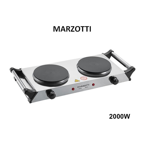 Marzotti Kitchen & Dining Marzotti Double Hot Plate 2000W Stainless Steel 5 Stages Heating Control MZHP02