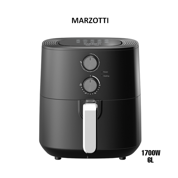 Marzotti Kitchen & Dining Marzotti New Air Fryer 1700W 6L Convection Stainless Steel Heating Elements, MZAF03
