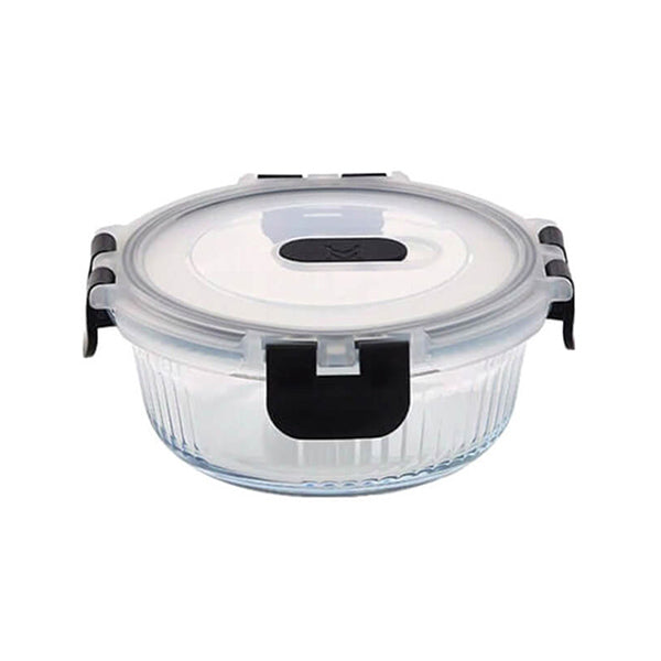 MasterPro Kitchen & Dining Transparent / Brand New MasterPro Round Food Container 400Ml High Borosilicate Glass Foodies - BGMP-5677