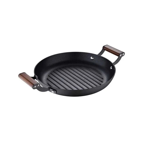 MasterPro Kitchen & Dining Black / Brand New MasterPro, Round Grill Plate 28X38X5Cm Pressed Iron Odin - BGMP-3820