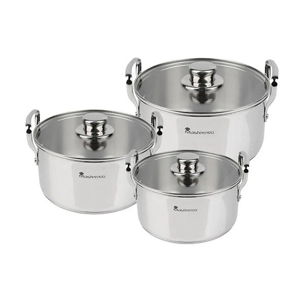 MasterPro Kitchen & Dining Stainless Steel / Brand New MasterPro, Set 6Pc Cookware Stainless Steel Ind Smart - BGMP-2145