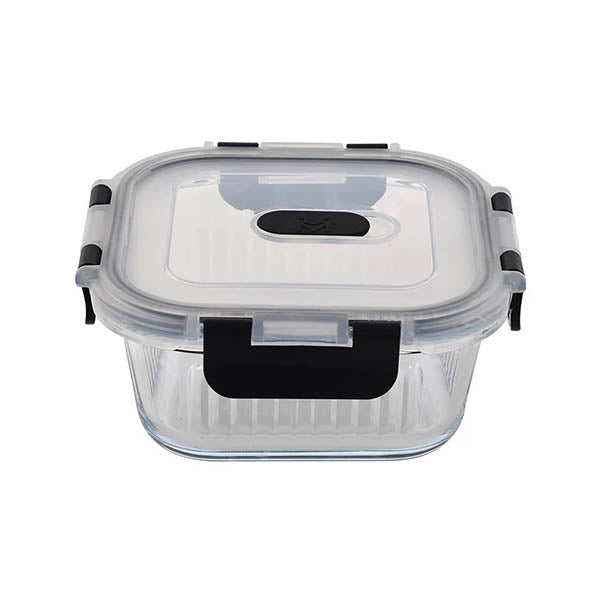 MasterPro Kitchen & Dining Transparent / Brand New MasterPro Square Food Container 520Ml High Borosilicate Glass Foodies - BGMP-5675