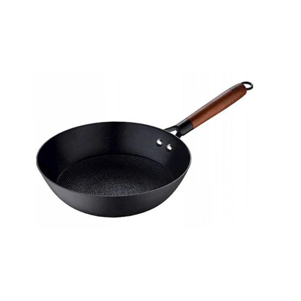 MasterPro Kitchen & Dining Black / Brand New MasterPro, Wok 24X44X7.5Cm Pressed Iron Odin - BGMP-3818