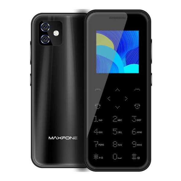 Maxfone Communications Brand New Maxfone Max 8 Feature Mobile Phone 1.54 Inch QVGA Dual Slim Super Slim Keypad Mini Size