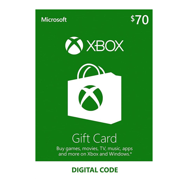 Microsoft XBOX Live Cards XBOX 70 USD - USA