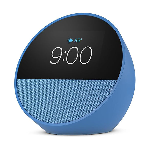 Mobileleb Audio Blue / Brand New All-new Amazon Echo Spot 2024 Release, Smart Alarm Clock with Vibrant Sound + Alexa