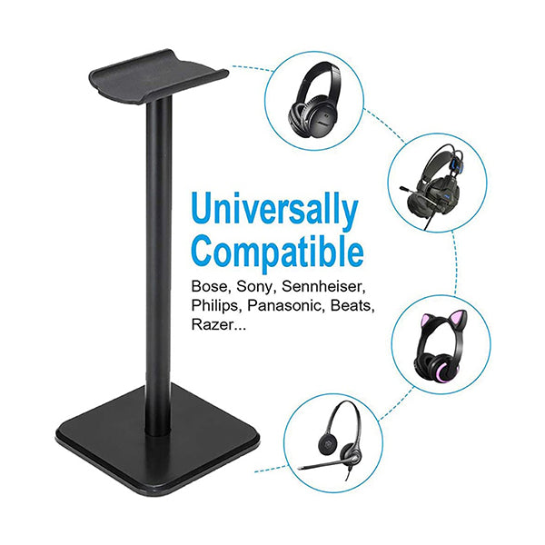 Mobileleb Audio Black / Brand New Headphone Stand Headset Holder with Aluminum Supporting Bar Flexible Headrest - 95996