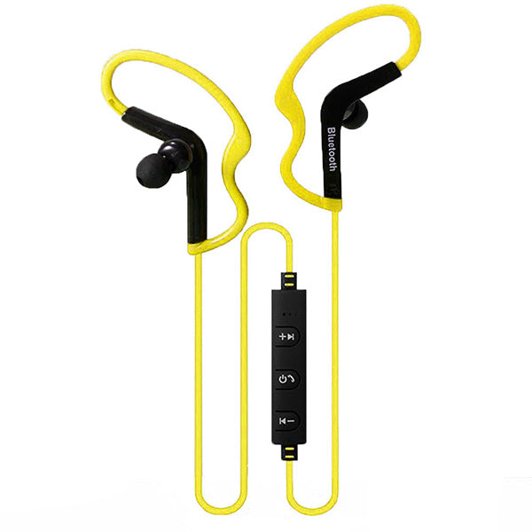Mobileleb Audio Yellow / Brand New Sports Bluetooth Wireless Earphone Earbuds - D910