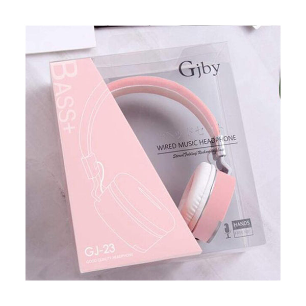 Mobileleb Audio Pink / Brand New Wired Music Headphone - GJ-23