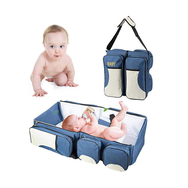 Mobileleb Baby & Toddler Furniture Navy / Brand New Cool Gift, 2 In 1 Baby Travel Bed & Bag