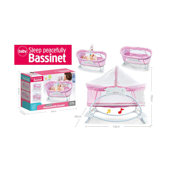 Mobileleb Baby & Toddler Furniture Pink Newborn Electric Musical Sleeping Peacefully Bassinet Swing
