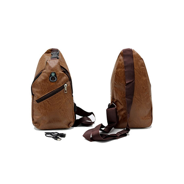 Mobileleb Backpacks Light-brown / Brand New Cross Bag, Men's Fashion, Leather Material ABS Sports Outdoor Sling Shoulder Crossbody Chest Bag for Young Men Portable - 14386
