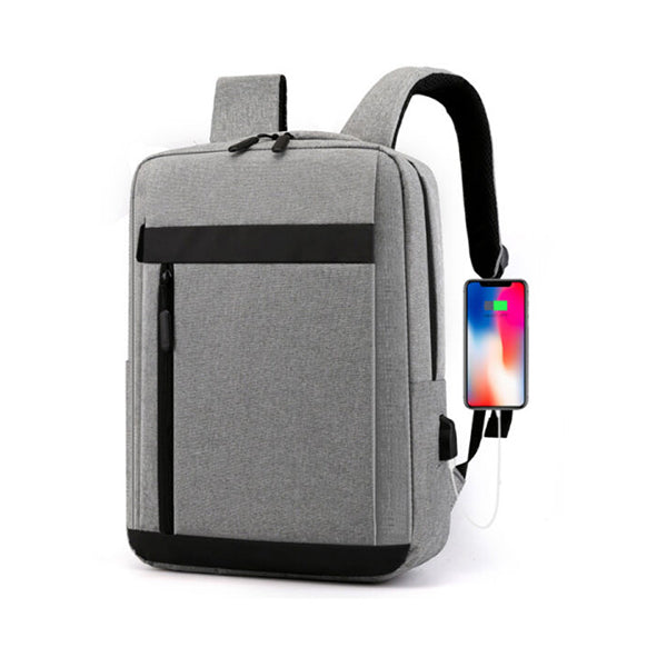 Mobileleb Backpacks Grey / Brand New Laptop Travel Backpack With USB Charging Port - B2919