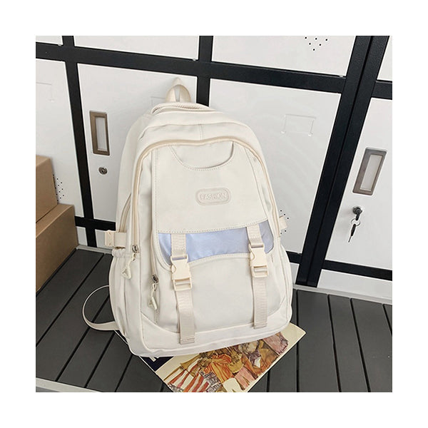 Mobileleb Backpacks Beige / Brand New School Backpack with Reflector Strips - 11073