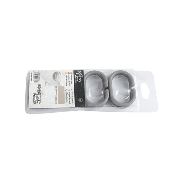Mobileleb Bathroom Accessories Grey / Brand New 12 Pcs/Set Flexible Plastic Shower Curtain Rings - 97514