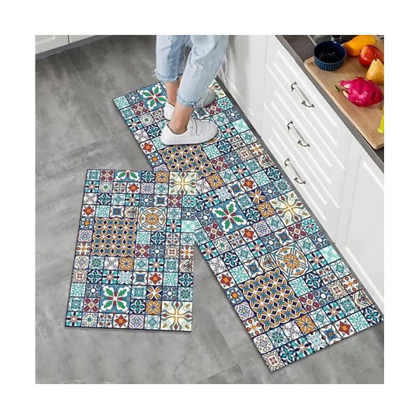 Mobileleb Bathroom Accessories 2-piece Kitchen Non-slip Floor Mats Set Size: 2Pcs 40×60Cm + 40×120Cm