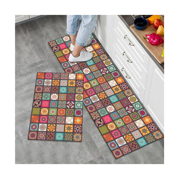 Mobileleb Bathroom Accessories Brand New / Model-4 2-Piece Kitchen Non-slip Floor Mats Set Size: (45x75cm + 45×150Cm)