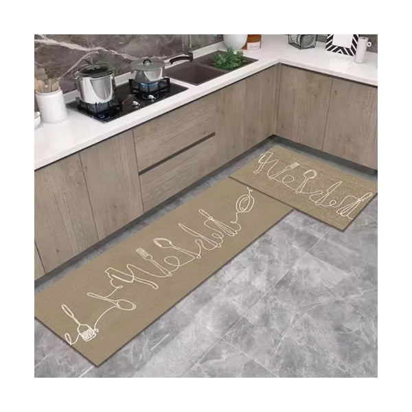 Mobileleb Bathroom Accessories Brand New / Model-10 2-Piece Kitchen Non-slip Floor Mats Set Size: (45x75cm + 45×150Cm)