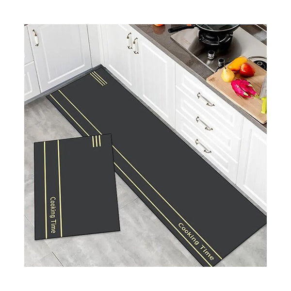 Mobileleb Bathroom Accessories 2-Pieces Kitchen Non-slip Floor Mats Set Size: 45x75Cm + 45×150Cm