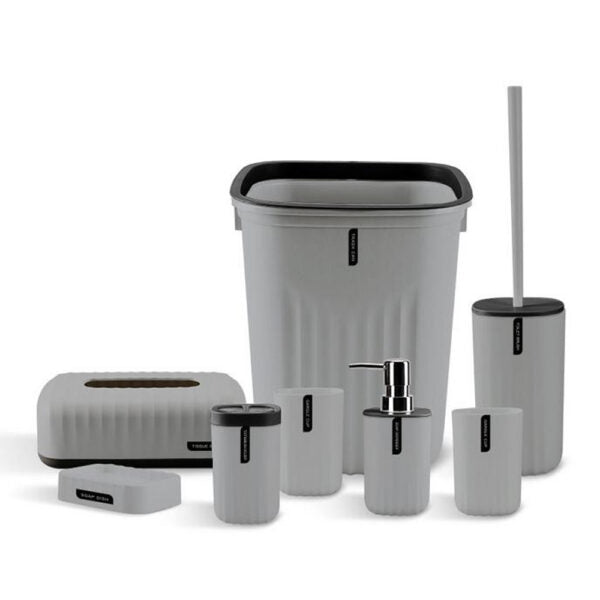 Mobileleb Bathroom Accessories Grey / Brand New 8 Pcs Bathroom Accessory Set - 97489