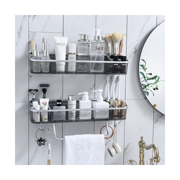 Mobileleb Bathroom Accessories Grey / Brand New / Double Bathroom Shower Shelf, Rectangle Bath Rack - 95119