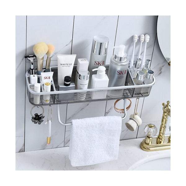 Mobileleb Bathroom Accessories Grey / Brand New / Single Bathroom Shower Shelf, Rectangle Bath Rack - 95119